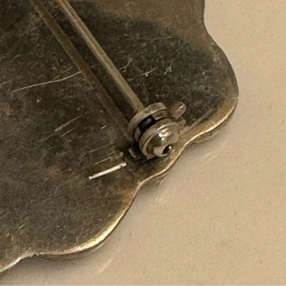 Sterling Silver .925 & Abalone Shell Brooch Taxco Mexico TE52 Vintage 70s 80s - Picture 7 of 16